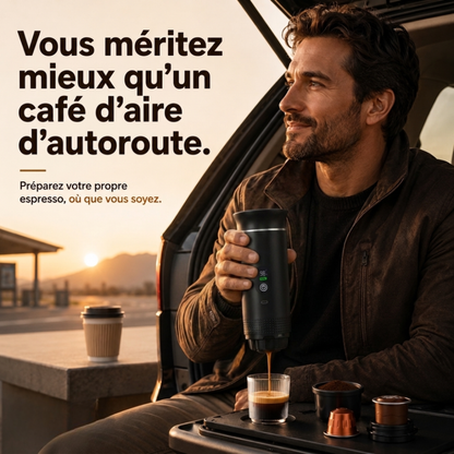 Koffe One — Machine à espresso portable auto-chauffante.
